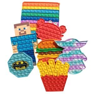 Fidget Popit Sensory Toys Yoda Fries Burger Sensory Silicone Autism Batman (7)